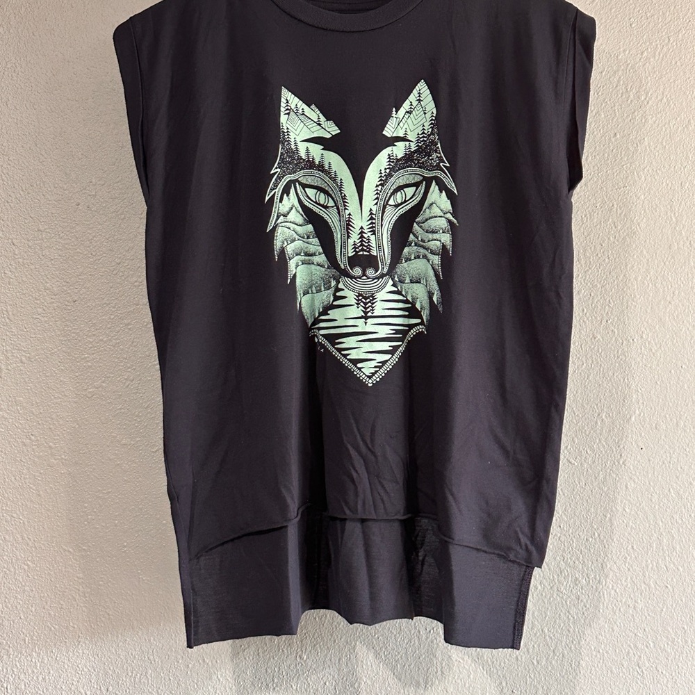 Black Sleeveless tank with Graphic Design